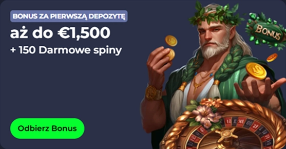 Casino bonus offer: up to €1,500 + 150 free spins with a roulette wheel