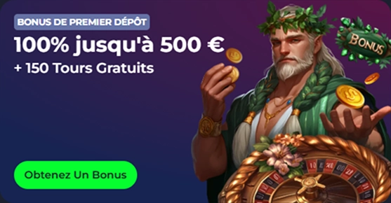 Casino bonus: 100% up to €500 + 150 free spins with elf and roulette wheel
