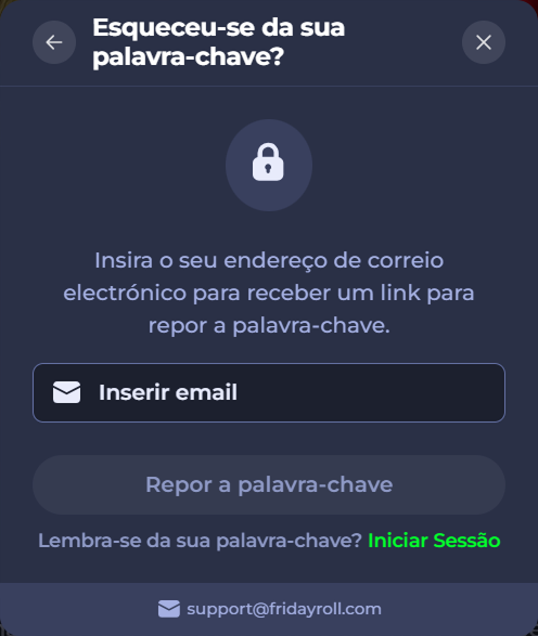 Forgot password screen: Enter email to reset password