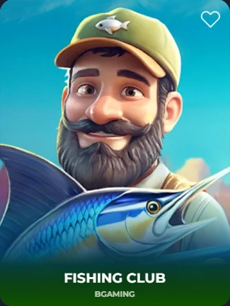 Fishing Club BGaming slot game: animated fisherman with a marlin