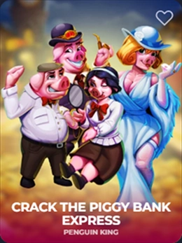 Crack the Piggy Bank Express slot game characters: pigs in formal attire