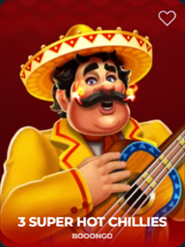 3 Super Hot Chillies slot game with mariachi man playing guitar